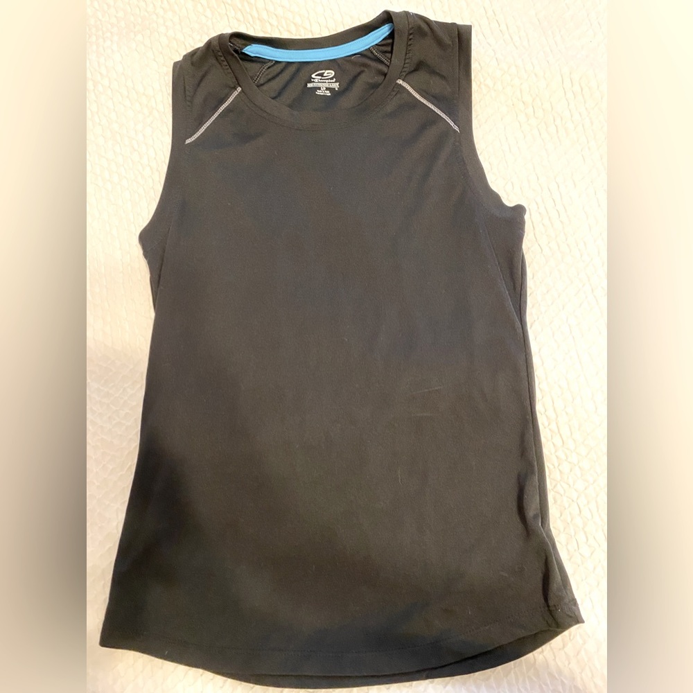 Small Black Champion Fitted Unisex Tanktop
